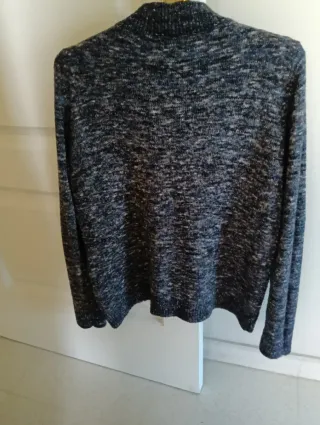 Jersey Cortefiel punto mujer azul y gris