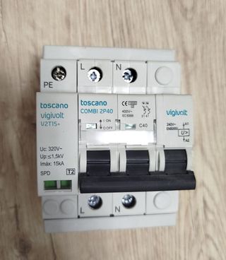 Protector Sobretensión Toscano Combi 2P40