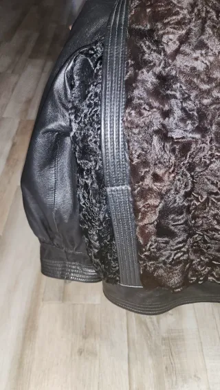 Chaqueta Piel y Pelo Marrón Oscuro