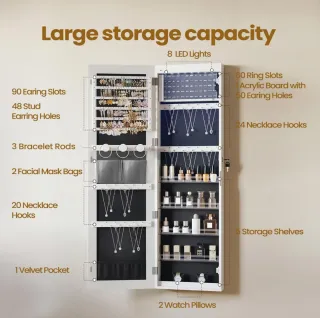 Armario Joyero Organizador Blanco