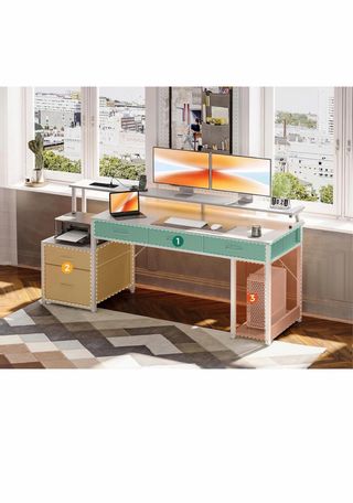 Scrivania 160x48cm con 5 Cassetti