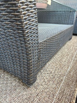 Mesa de centro exterior ratán y cristal