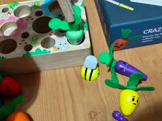 Juego Montessori Verduras, abejas y gusanos