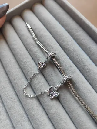 Cadena de seguridad para pulsera plata