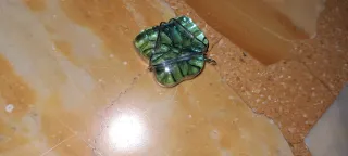 Ciondolo foglia verde con filo metallico