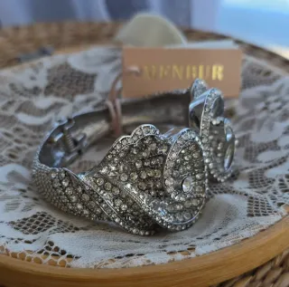 Pulsera MENBUR plateada con cristales