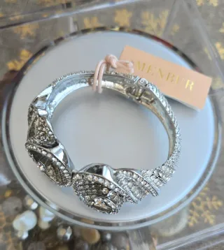 Pulsera MENBUR plateada con cristales