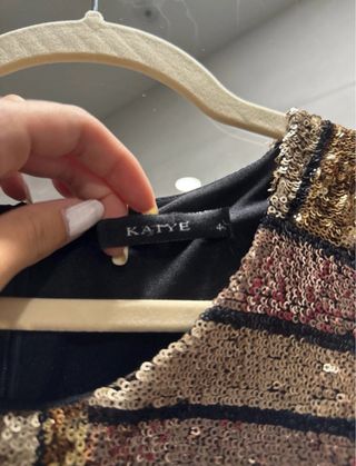 Vestido Joya Fiesta Negro y Dorado