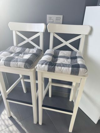 Sillas altas de comedor blancas (2 unidades)