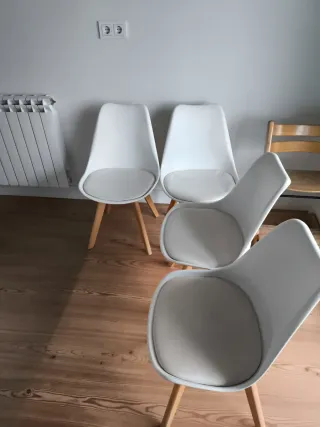 Juego de 4 Sillas Cocina Blancas