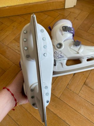 Pattini sul ghiaccio Oxelo bianchi e viola