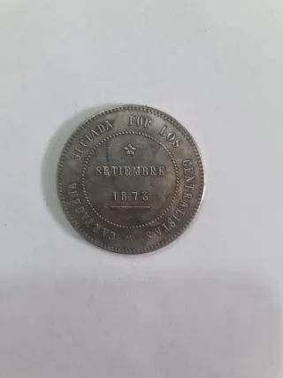 COPIA. Moneda 5 Pesetas 1873 Cantonal