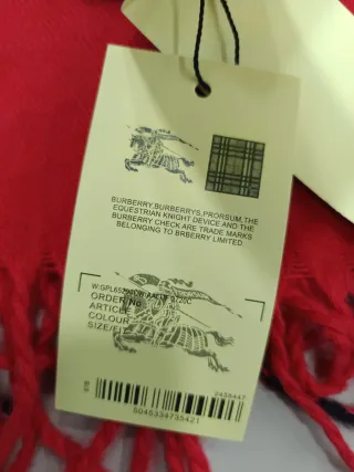 Bufanda Burberry Cuadros Roja