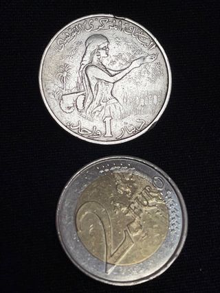Moneda 1 dinar Túnez