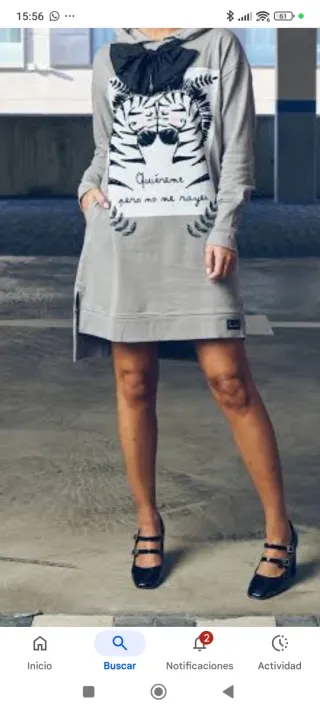 Vestido Sudadera Anabel Lee,talla amplia,sin lazo