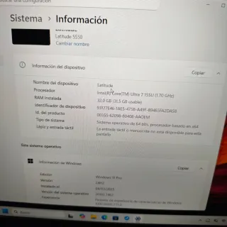 Dell Latitude 5550 ultra 7 32GB Nuevo