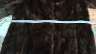 Abrigo largo vintage efecto visón sintético