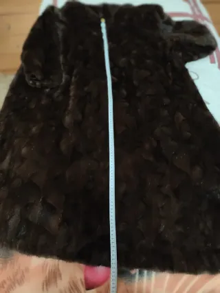 Abrigo largo vintage efecto visón sintético