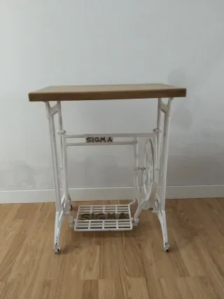 Mesa Máquina Coser Vintage Madera Metal