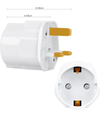 Adaptador Enchufe Europeo a UK (3 uds)