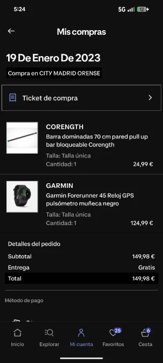 Garmin Forerunner 45 GPS Negro