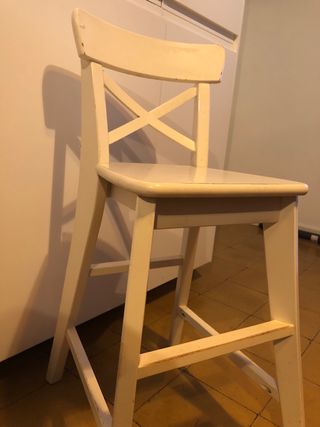 Silla alta infantil INGOLF IKEA madera blanca