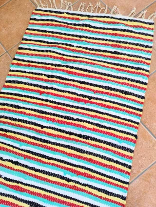 Tappeto scendiletto fatto a mano in cotone