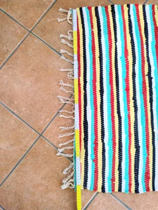 Tappeto scendiletto fatto a mano in cotone