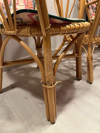 Juego 2 Sillas y Mesa Mimbre Cristal