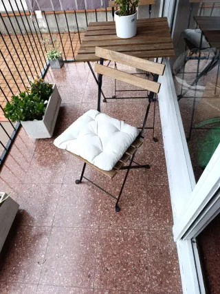 NUEVO. Mesa y 2 sillas exterior Ikea + cojines(66€