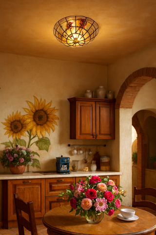 Plafoniera artigianale in madreperla molto rara