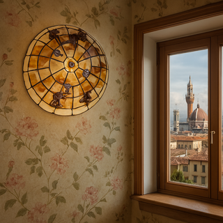 Plafoniera artigianale in madreperla molto rara