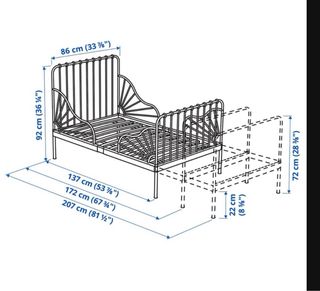 Cama extensible IKEA negra