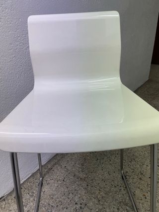 Taburete Alto Cocina Blanco y Plata 2 unidades