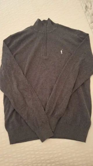 Polo Ralph Lauren Jersey Cremallera Gris Hombre