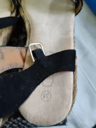 Sandalias negras esparto verano talla 38