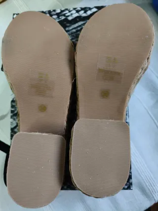 Sandalias negras esparto verano talla 38