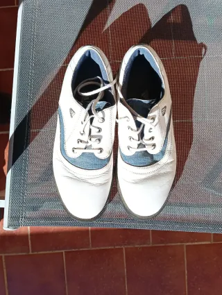 Zapatos de Golf Blancos y Azules