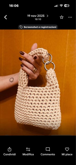 Borse uncinetto nere e bordeaux