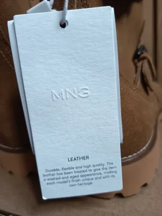 Botas/botines Mango Piel Marrones Talla 37