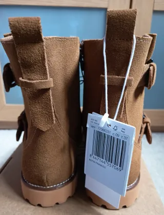 Botas/botines Mango Piel Marrones Talla 37