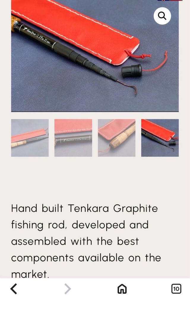 Caña Tenkara Artesanal Grafito 2.27m Plegable 29cm