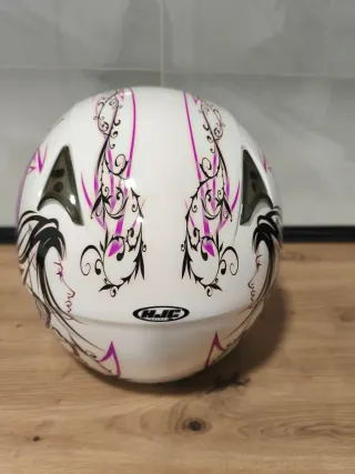 Casco Moto HJC Blanco Diseño Floral