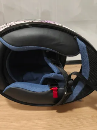 Casco Moto HJC Blanco Diseño Floral