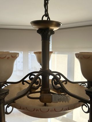 Lámpara de techo alabastro y metal