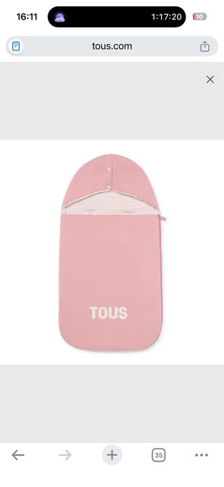 Saco para bebé en color rosa, marca TOUS