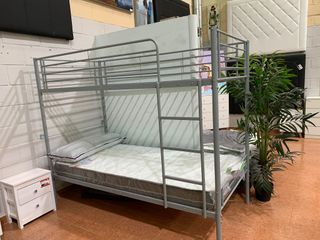 Litera individual metálica gris SIN COLCHONES