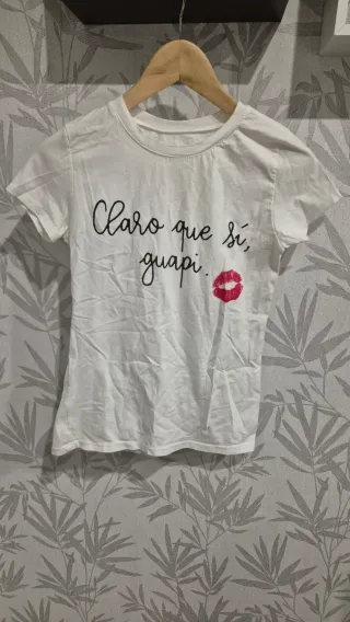 Camiseta blanca Claro que sí, guapi