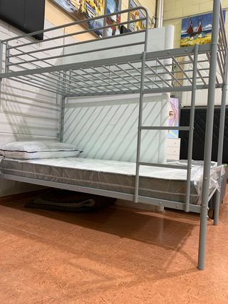 Litera individual de metal gris SIN COLCHONES