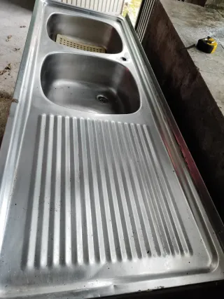 Fregadero de acero inoxidable doble seno